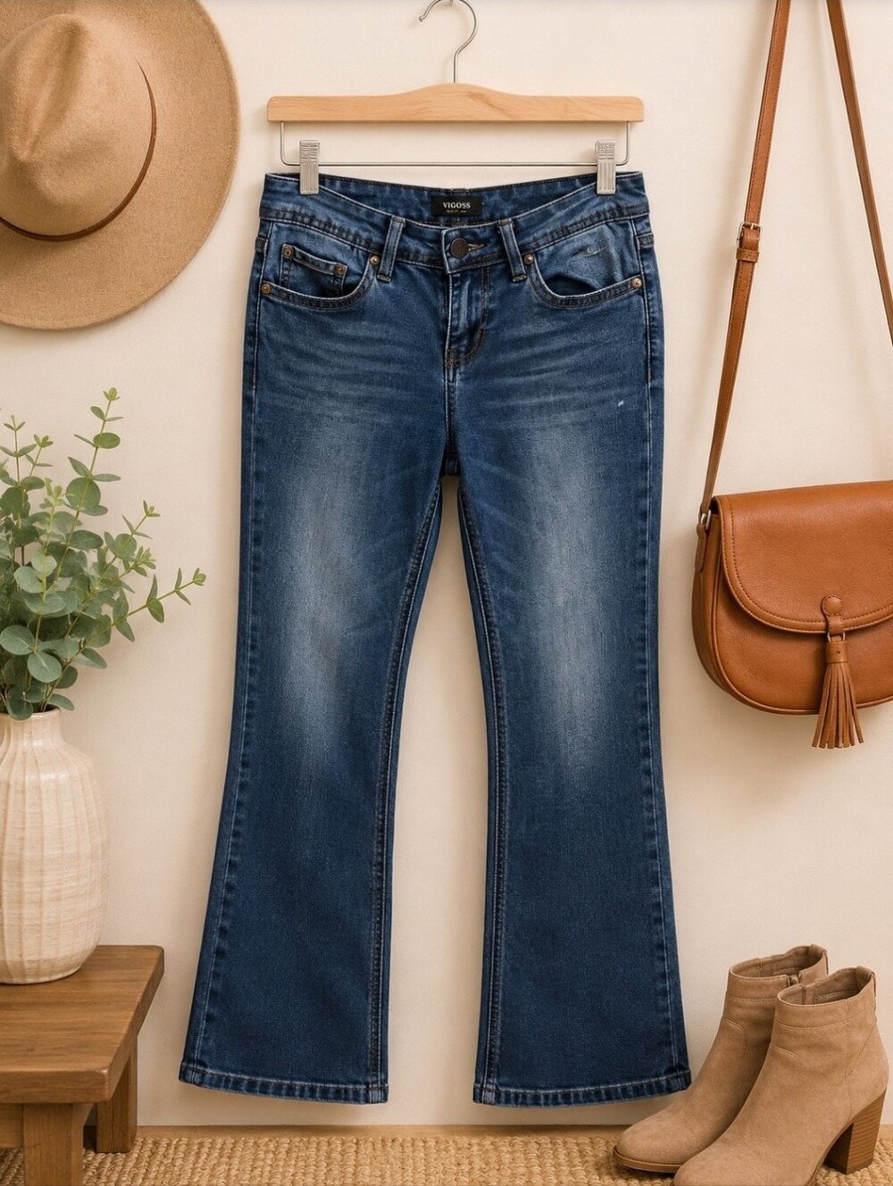 YMI USA Vigoss Medium Wash Bootcut Jeans | Mid Rise Stretch Denim | Classic Fit